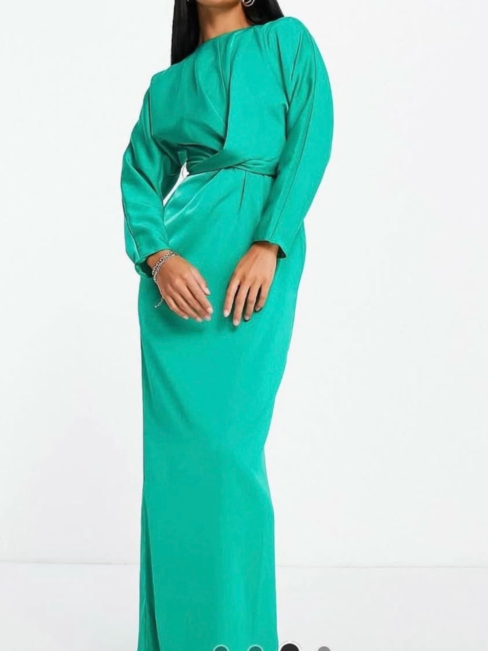 ASOS Emerald Green Long-Sleeve Maxi Dress